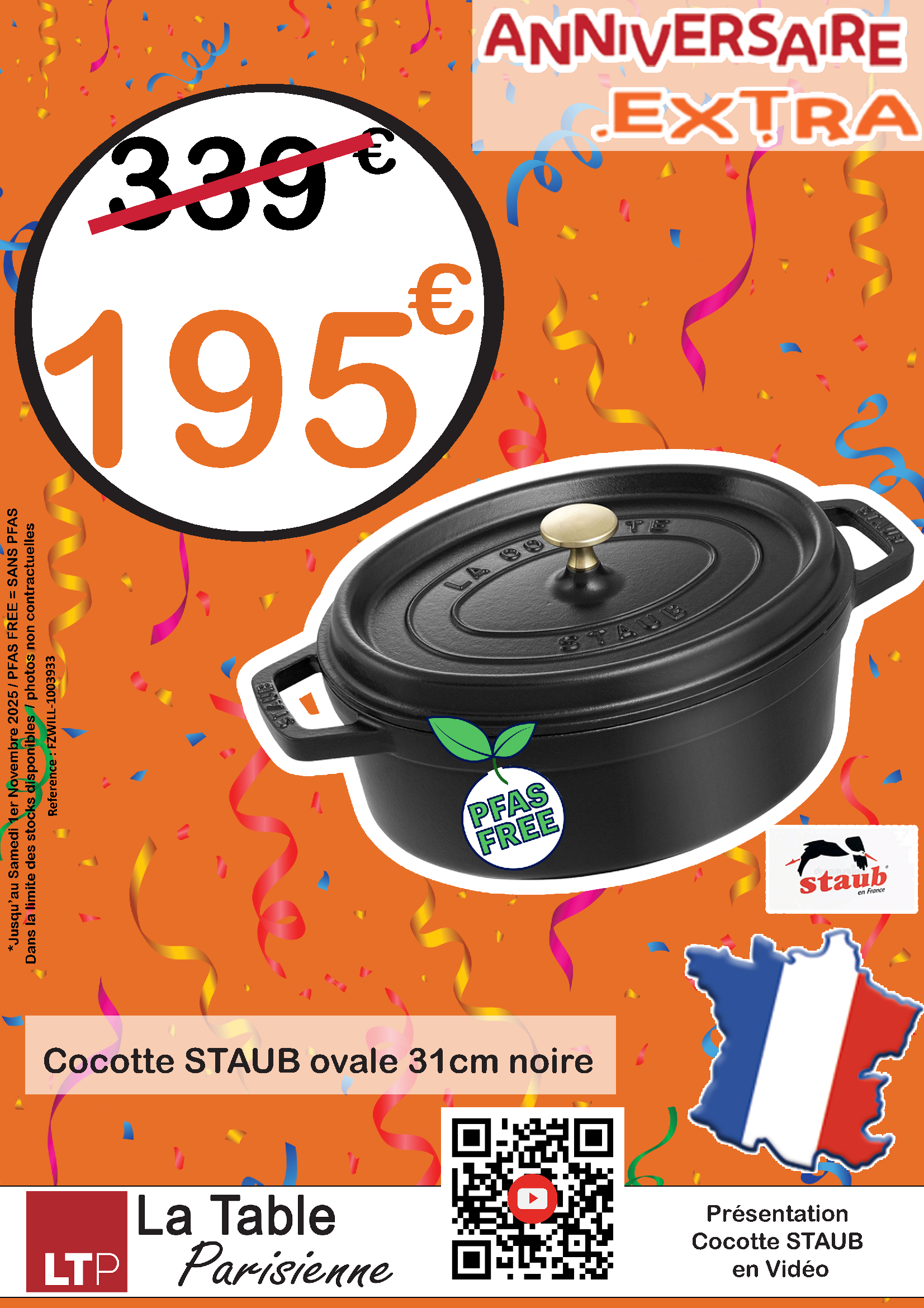 Tout ce mois d’octobre A la Table Parisienne, c’est l’anniversaire « Extraaa » !