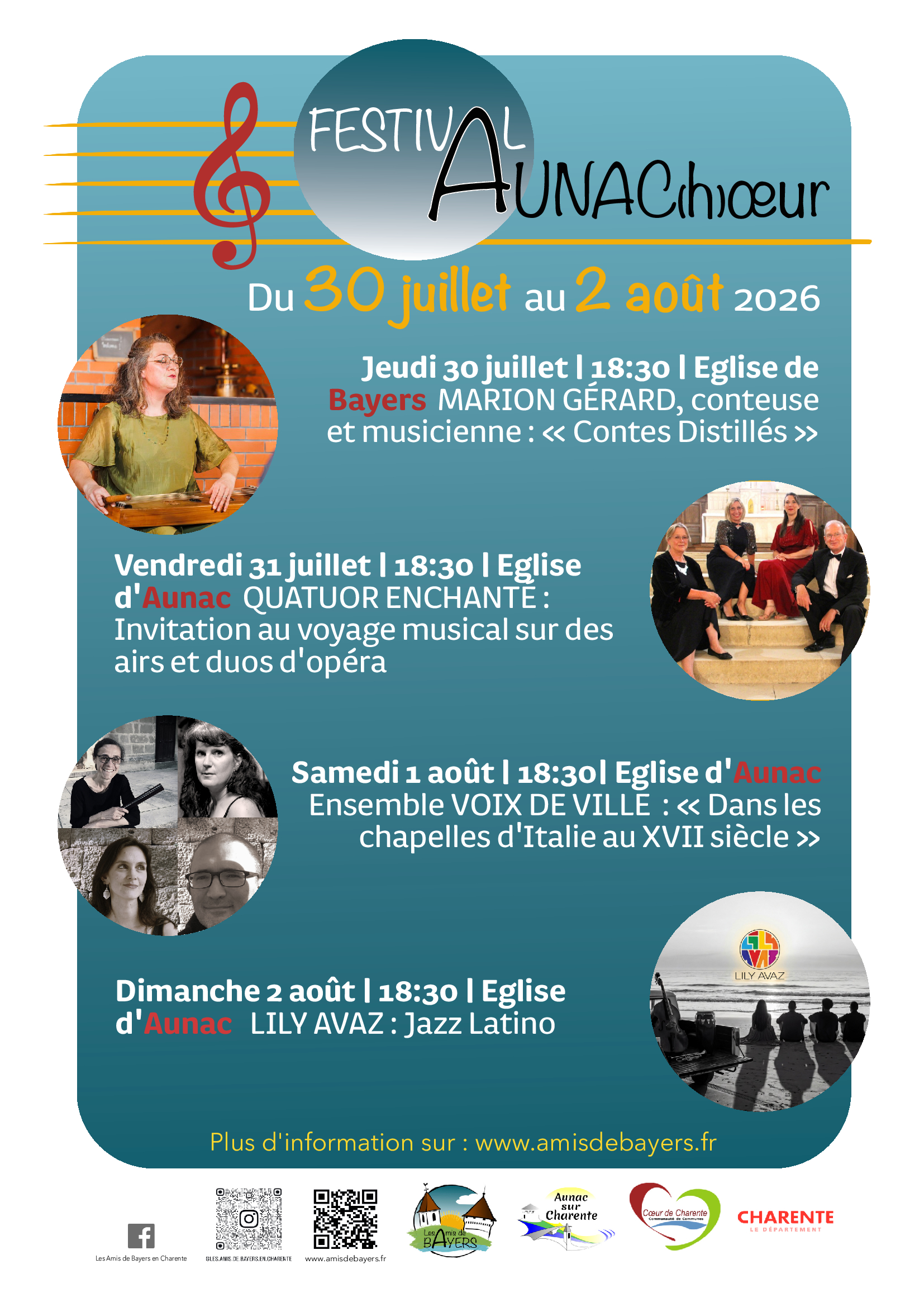 A partir de jeudi et jusqu’à dimanche, vivez le Festival Aunac(h)oeur à Aunac sur Charente.