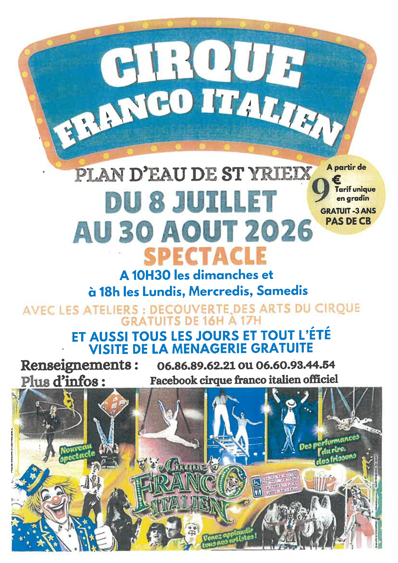 Le cirque franco-Italien est de retour au plan d’eau de la grande prairie à St Yrieix pour de nombreuses représentations en juillet et août episode artwork