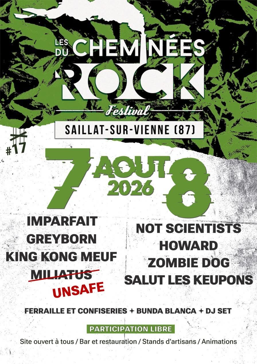ce vendredi soir et ce samedi, le festival « Les Cheminées du Rock » vous attend avec ses nombreux concerts et ses exposants ! episode artwork